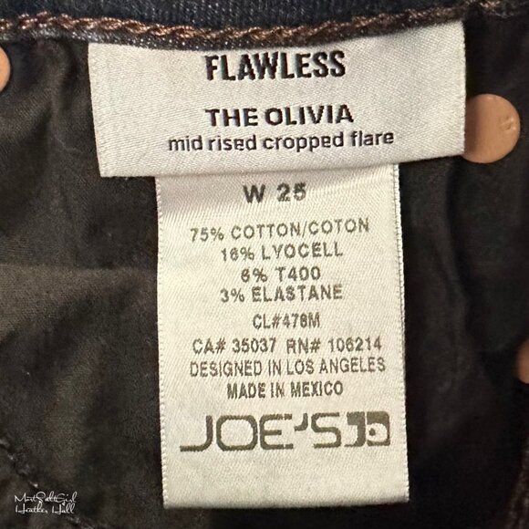 Joe's Jeans The Olivia Mid-Rise Cropped Flare Ankle Jeans Size 25 - Picture 6 of 6